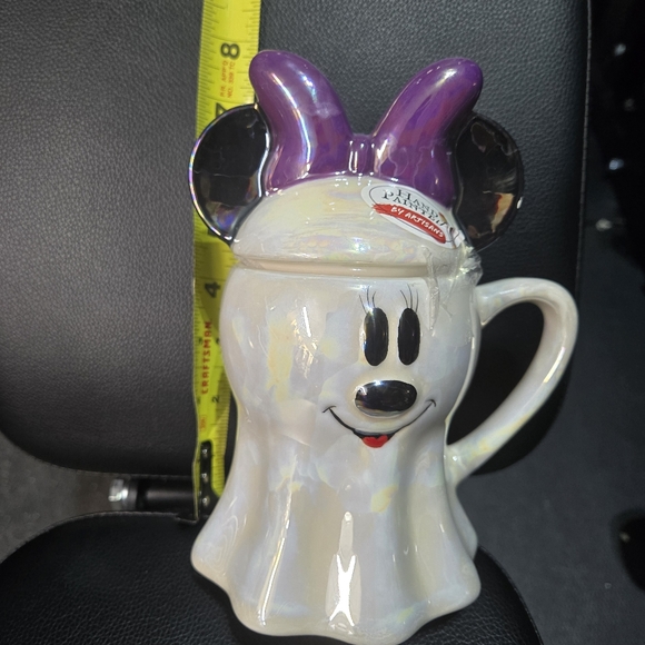 Disney Halloween Minnie Mouse Ghost Mug Ears Lid Topper Ceramic New! - Picture 8 of 8